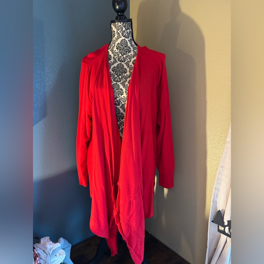 Torrid Vibrant Red Women's Handkerchief Cardigan